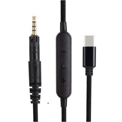 UNCLE LIGHT HD518 HD558 HD598 HD599 HD579 Replacement USB C Audio Cable, Compatible with Sennheiser Headphones, Type-c to 2.5mm Male Stereo Jack Cord, 5 Ft (1.5 meters), Inline Mic/Remote Control, Black
