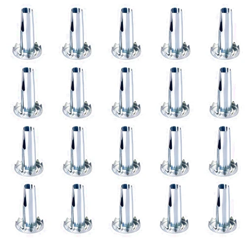 BAISASY 20 PCS Caster Sockets Sleeve, Metal Caster Stem Inserts, Wheel Socket Furniture Insert Socket for Stem Caster, Grip Ring Caster, Chair Legs