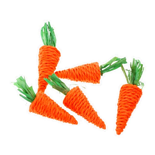 Acahhotxx 5-Piece Rabbit Chew Toy Natural for Grass Carrot Small Animal Grinding for Play Toys for Rabbit Hamster Guinea Treat for Rabbits