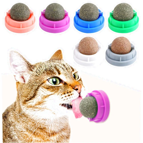 CCINEE 6PCS Catnip Balls for Cats Wall Catnip Toys Edible Cat Toys for Cat Lick Safe Healthy Kitten Chew Toys Teeth Cleaning Dental Cat Toys