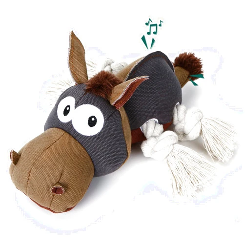 IOKHEIRA Dog Plush Toys for Aggressive Chewers, Indestructible Dog Squeaky Toys with Crinkle Paper, Durable Teething Chew Toys for Medium and Large Breed