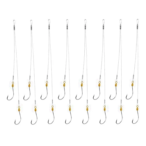 Dyxssm Fishing Hook and Leader, Fishing Rig Hooks with Wire Line Leader
