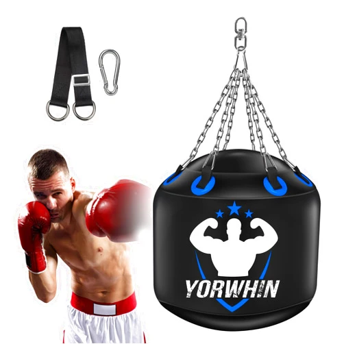 YORWHIN Water Aqua Bag Heavy Punching Bag with Adjustable Metal Chain, Water Injection Hose, Boxing Training Bag for Adults Fitness, MMA