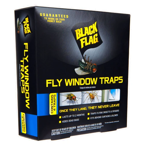 Black Flag Fly Window Traps, 4 Count (Pack of 12)