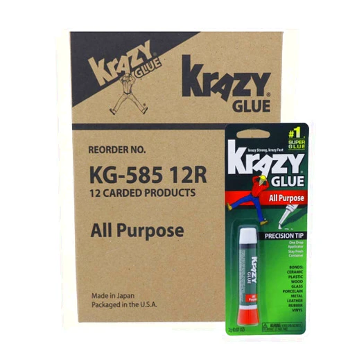Krazy Glue Original Adhesive - Super Glue - Precision Tip - Multi-Purpose One Drop Applicator (12)