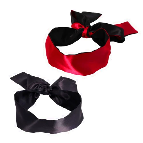 CcHuDE 2 Pcs Long Sleeping Eye Masks Adjustable Soft Blindfolds Satin Eye Sleeping Covers Blackout Sleep Eye Masks Travel Sleep Blindfolds for Adult Wine Red Black