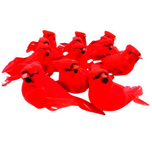 Westmon Works Cardinal Clip-On Decorations Realistic Bird Decor for Christmas Trees Wreaths and Holiday Decorating Display Floral Decoration Bulk Bundle, Set of 12