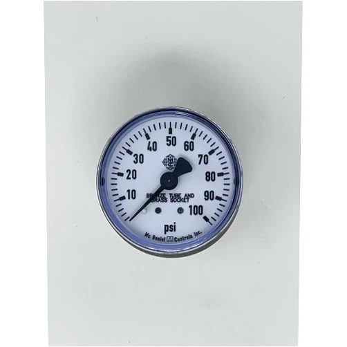 McDaniel T8DL | McDaniel Model T8 Utility Gauge, Dial : 2'' (50mm), Connection : 1/4'' NPT : Male, 0-100 psi, Center Back Connection