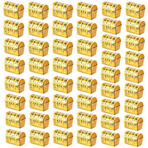 Zhanmai 50 Pieces Mini Pirate Treasure Chest Gold Plastic Chests Vintage Pirate Jewelry Storage Box for Play Birthday Halloween Christmas Party Favors