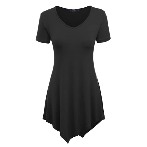 Made By Johnny Women's Short Sleev Swing Shirt Casual Tunic Top