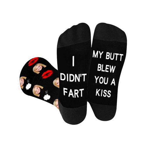 AnnHomeArt Custom Socks for Men Funny Socks with Face Photo Gifts for Birthday Valentines Day Father Day Christmas