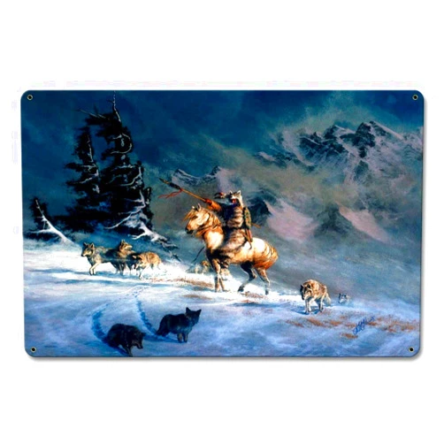 HomePage Hermon Adams Brother of The Wolf Satin Metal Sign - 18 x 12 in.