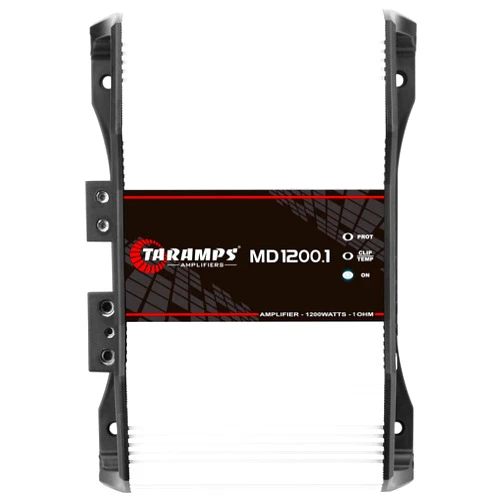Taramp's Taramps MD 1200.1 Monoblock Amplifier 1 Ohm 1200 Watts Rms 1 Channel Powerful Full Range Car Audio System, Crossover Bass Boost Gain Rca Input Class D