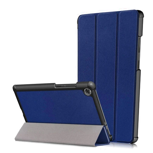 Ratesell Lightweight Smart Trifold Stand Case Cover for Lenovo Tab M8 FHD TB-8705F / TB-8705N / Tab M8 HD TB-8505F / TB-8505X / Smart Tab M8 TB-8505FS - Navy Blue