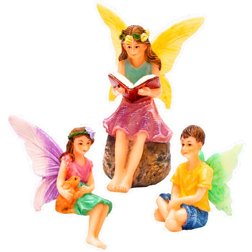 PRETMANNS Fairy Garden Accessories, with Fairies for Fairy Garden - Fairy Garden Kit, with Fairies - Girl & Boy Fairy Figurines - 3 Pieces