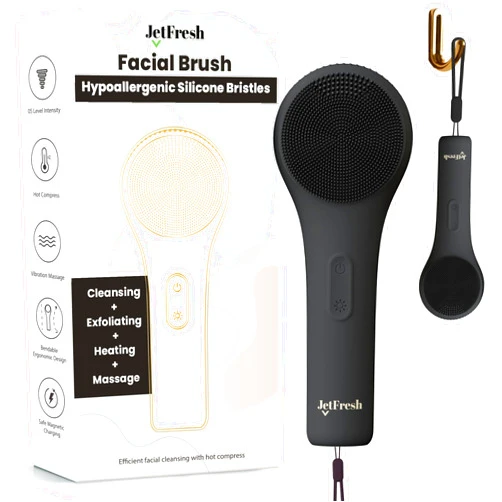 JetFresh Electric Face Scrubber Facial Cleansing Brush with 5 Modes and Sonic Pulse - Soft Bristles, Waterproof & Rechargeable Silicone face Brushes for Cleansing, Exfoliating, Massaging for Men and Women