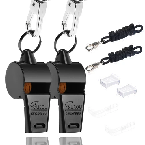 HUTOU Whistle Stainless Steel Coach Sports Whistle with Lanyard, Loud Crisp Sound Whistle Ideal for Coaches, Referees, and Official