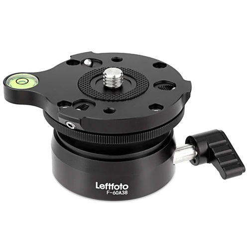 Leftfoto Precision Tripod Leveling Base Plate Half Ball Leveler with 360° Rotation and +/- 15° Tilt Compatible with DSLR Camcorders and Monopods Supports up to 10kg/22lbs