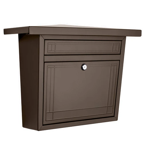 ARCHITECTURAL MAILBOXES 2427RZ-10 Frank Lloyd Wright Collection Wallmount Mailbox, Medium, Rubbed Bronze