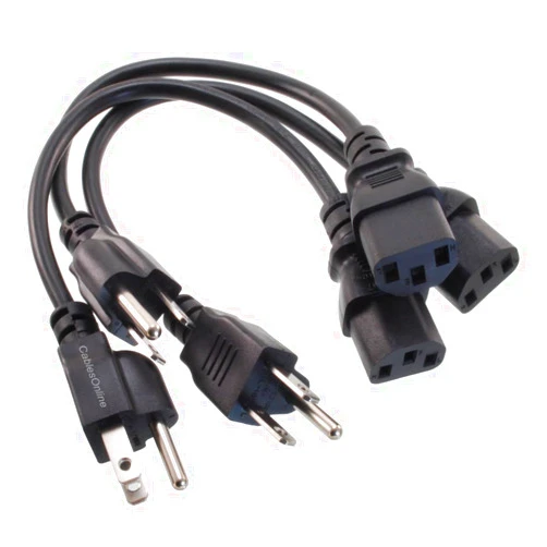 CABLESONLINE.COM ATLANTIC COMPUTERTECH CablesOnline 3-Pack 1ft. Short 3-Conductor PC Power Cord, 18AWG NEMA 5-15P to IEC-60320-C13 Cable, PC-111-3