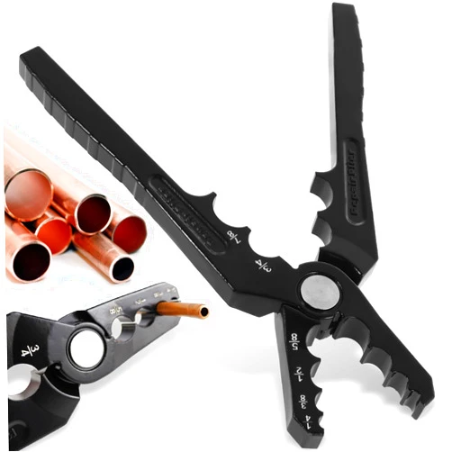 KarHoeGern Manual Copper Tube Rounder Flat Tube Repairer Pliers Pipe Rounding Plier with 6 Hole Multifunctional Tube Rounder Tool for 1/4