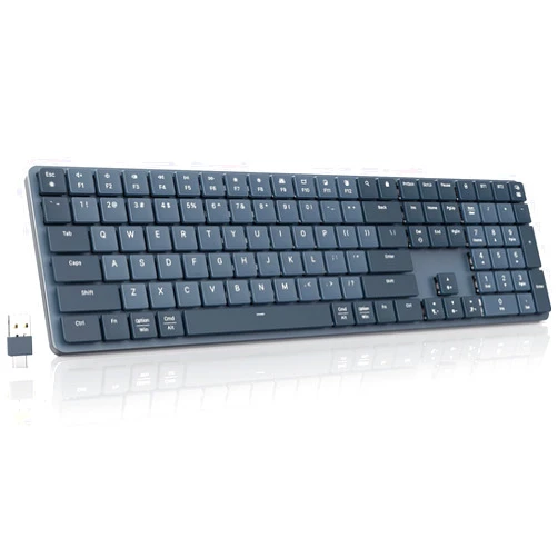 VEILZOR Wireless Bluetooth Keyboard LED Backlit, Multi-Device Rechargeable Mechanical Keyboard with Low Profile Red Switch, Full Size Wireless Computer Keyboard for Windows Mac Laptop PC, Black