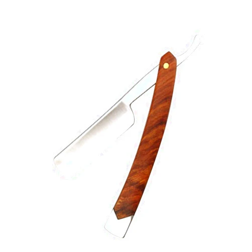 Lurrose Straight Razor- Carbon Steel Straight Edge Barber Razor Professional Mens Straight Razor Kit with Vintage Wood Handle