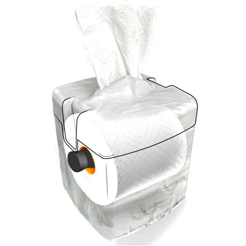 Tissue Caddy Tissuecaddy Life Hack Toilet Paper Dispenser - Money Saver Alternative to Tissue Box and Tissue Box Holder | Home, Bathroom, and More - White Marble