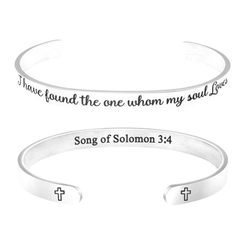 Memgift 𝐂𝐡𝐫𝐢𝐬𝐭𝐢𝐚𝐧 𝐁𝐫𝐚𝐜𝐞𝐥𝐞𝐭𝐬 for 𝐖𝐨𝐦𝐞𝐧 Inspirational Gifts Bible Verse Religious Faith Jewelry Cuff Bracelet Mothers Day Christmas Birthday Jewelry for Her Mother Daughter