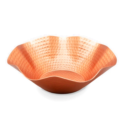 Luene Wave Edge Bowl, Scalloped Design, Wabi Sabi, Bloom Shape, Large Decorative Bowl, Modern Handicraft Bowls for Home Decor, Fruit Bowl for Kitchen, Stylish Key Bowl (Copper Color)