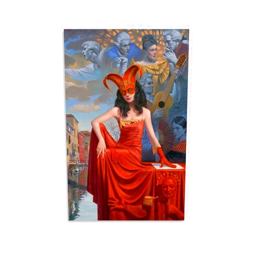 FWERLCGP Surrealist Painter Michael Cheval Art Poster Canvas Painting Posters And Prints Wall Art for Living Room Bedroom Decor 08x12inch(20x30cm)