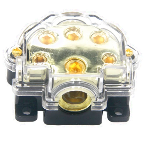ZOOKOTO Car Vehicle Audio 5 Way Out Power Ground Distributor Block Fuse Holder Fuse Block 0GA/2GA/4GA X 1 Input, 2GA X 1+4GA X 2+8GA X 2 Output