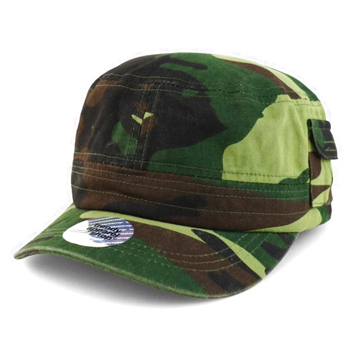 Trendy Apparel Shop XXL Big Head Oversize Flat Top Army Cap with Map Pocket