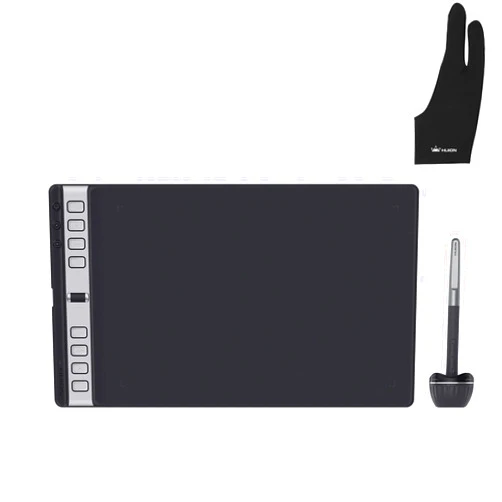 HUION 2023 HUION Inspiroy 2 Large Drawing Tablet with Scroll Wheel 3-Set 8 Customized Keys Battery-Free Pen for Art, Design, Sketch, 10x6inch Graphics Tablet Works with Mac, PC/Mobile, Glove Included