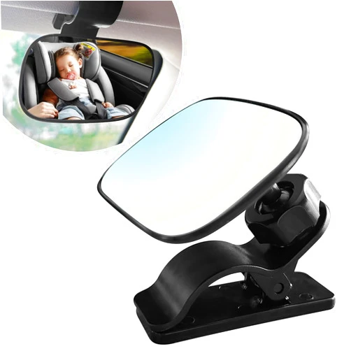 USTOPF1T Car Interior Rearview Mirror, Wide-Angle Convex Clip-on Mirror, 360 ° Free Rotation of The Rear-View Reflective Mirror, Suitable for Observing Children in the Rear