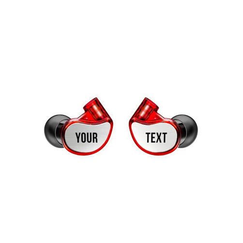 MEE audio M6 PRO 2nd Generation Universal-Fit Noise-Isolating Musicians’ in-Ear Monitors with Custom-Engraved Text Metal Plates (Red)