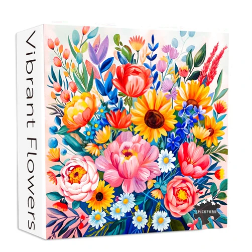 PICKFORU Flower Puzzles for Adults 1000 Pieces, Colorful Spring Flower Garden Puzzle, Watercolor Art Floral Plant Jigsaw Puzzle as Home Decor