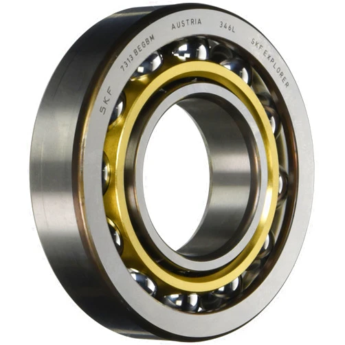 SKF 7313 BEGBM Medium Series Angular Contact Bearing, Medium Preload, ABEC 1 Precision, 40° Contact Angle, Open, Brass Cage, Normal Clearance, 65mm Bore, 140mm OD, 33mm Width, 80000lbf Static Load Capacity, 108000lbf Dynamic Load Capacity