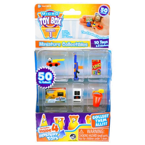 Worlds Smallest World's Smallest Micro Toy Box Series 1 Mini Collectibles 10 Pack, Multi,Miniature
