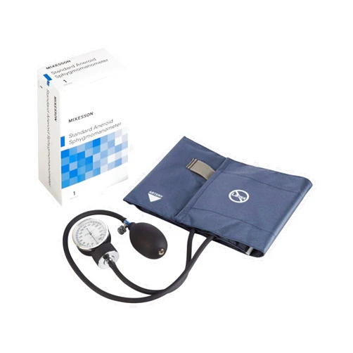 McKesson Standard Aneroid Sphygmomanometer, Large Cuff, Navy Blue, 34 cm to 50 cm, 1 Count