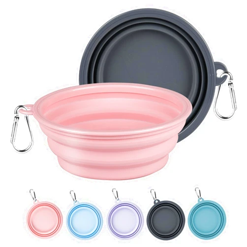 Kytely Collapsible Dog Bowls Medium (650ml), 2 Pack Travel Dog Bowls for Dog Cat, Portable Dog Water Food Bowl with Clasp, Pet Cat Feeding Cup Dish for Outdoor, Travel, Walking, Parking