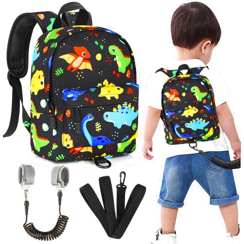 Accmor Toddler Backpack Leash, Kids Backpack with Anti Lost Wrist Link, Mini Child Backpack Leash Baby Harness for Outdoor Walking, Cute Dinosaur Backpack Tether for Boys Girls Age 1-3 Years Old