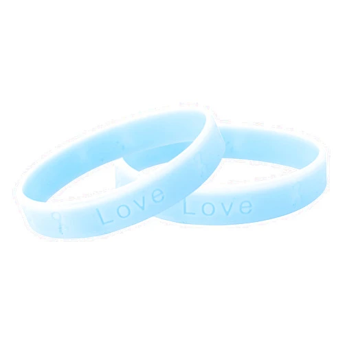 Fundraising For A Cause Light Blue Silicone Bracelets – Light Blue Colored Rubber Wristbands for Prostate Cancer, Trisomy 18, Cushing, Scleroderma Awareness, Graves’ Disease, Fundraising & Gift Giving - Perfect for Women and Men