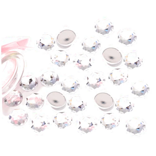 Wzttdm 150Pcs Crystal Rhinestones, 25MM Flat Back Round Acrylic Rhinestones, Round Acrylic Big Flatback Gems, Clear Plastic Glitter Gems for Costume Jewelry Making Invitation Wedding Craft Decoration