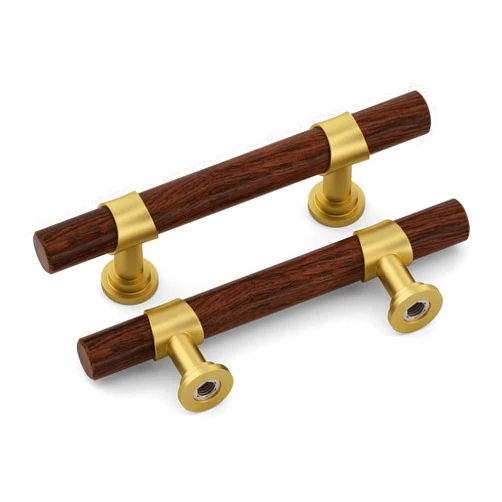 homdiy 10 Pack Gold Cabinet Pulls Wood Grain Kitchen Cabinet Handles, 3 inch Brass Drawer Pulls for Dresser Cupboard Metal Pulls, 3 inch(76mm) Hole Centers Cabinet Hardware