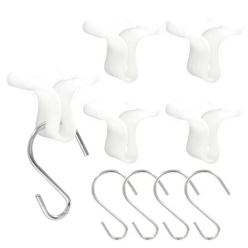 Bonsicoky 15 Pcs White Grid Clips, Drop Ceiling Hanger with 15 Pcs Metal S-Hooks for Office, Classroom, Home, Party and Wedding Decoration