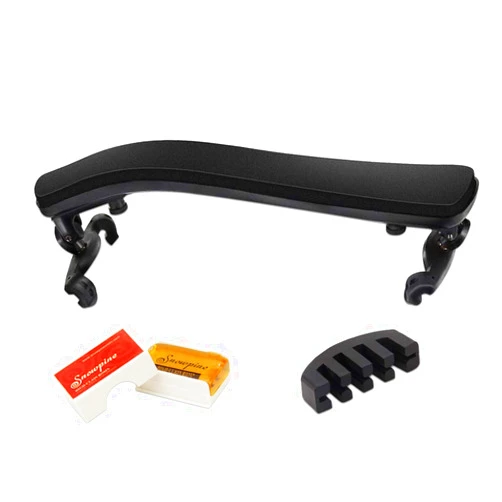 Leadrise Violin Shoulder Rest for 4/4-3/4 size, with Collapsible and Height Adjustable Feet Comfortable Foam Pad Including A Practice Mute and Violin Rosin - Black
