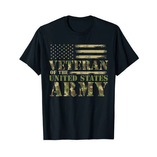 4th Of July American Soldier US Veteran Gifts Veteran Of The United States Army Camouflage US Flag Veteran T-Shirt