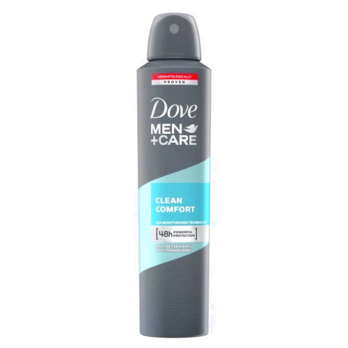 Dove MEN + CARE Clean Comfort Antiperspirant Deodorant 48 Hour Protection, 250 ml, Pack of 6