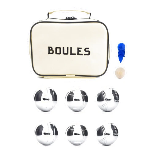 Kikkerland Boules Set Large Action Game, Outdoor, Beach, Lawn Backyard Family Party Games for Adults